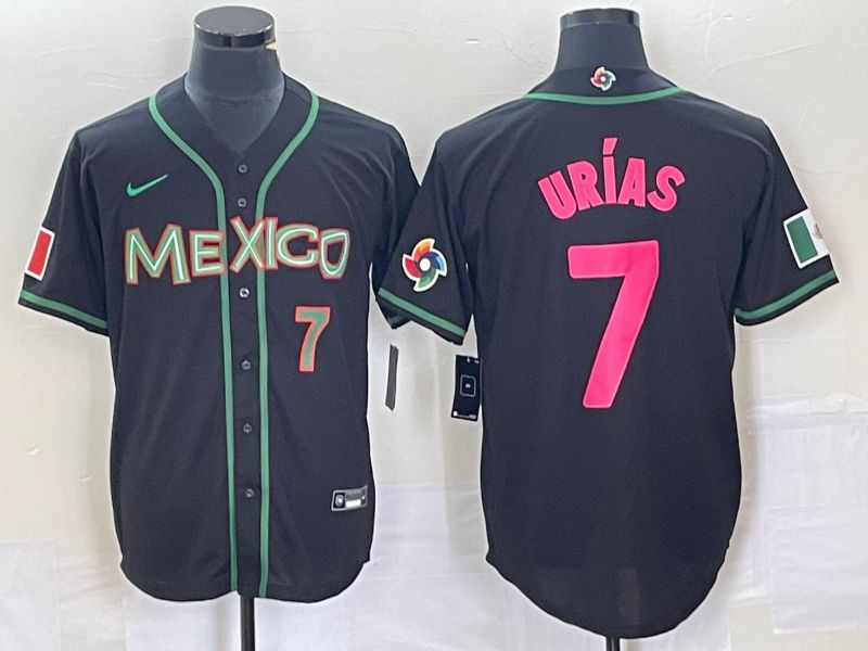 Men 2023 World Cub Mexico #7 Urias Black pink Nike MLB Jersey39->more jerseys->MLB Jersey